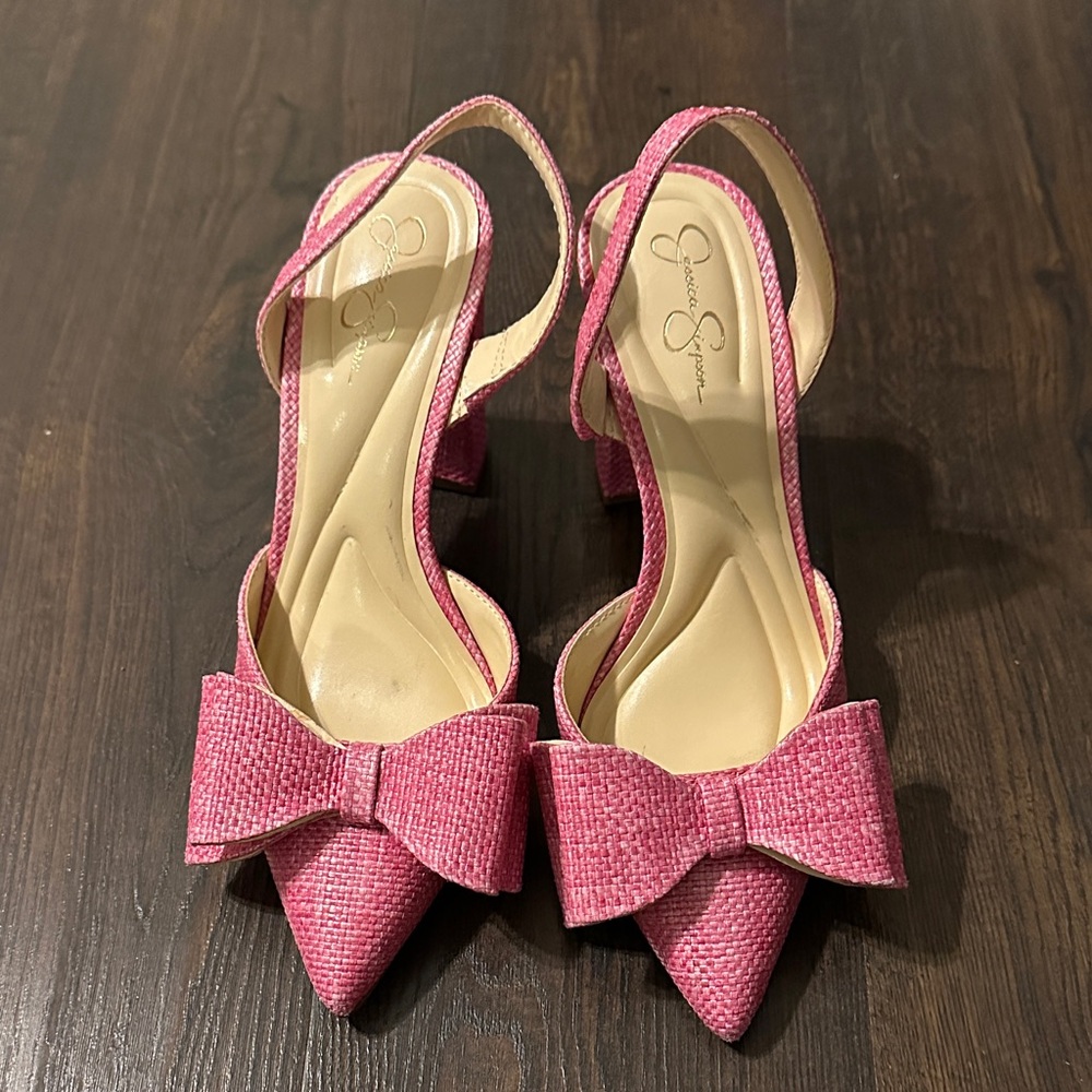Jessica Simpson Elegant Pink Bow Heels